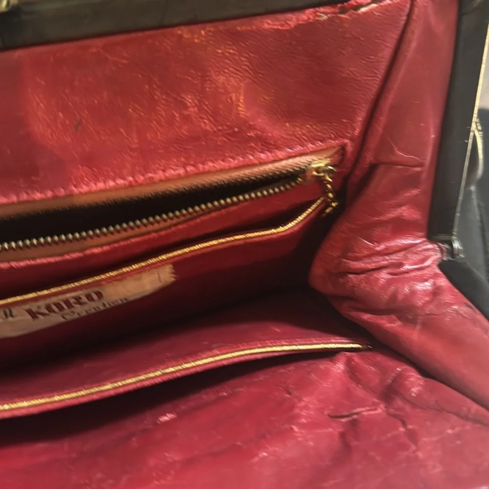 Koro Creation Vintage NeedlePoint Tapestry Women’s Strawberry Handbag - Picture 15 of 16